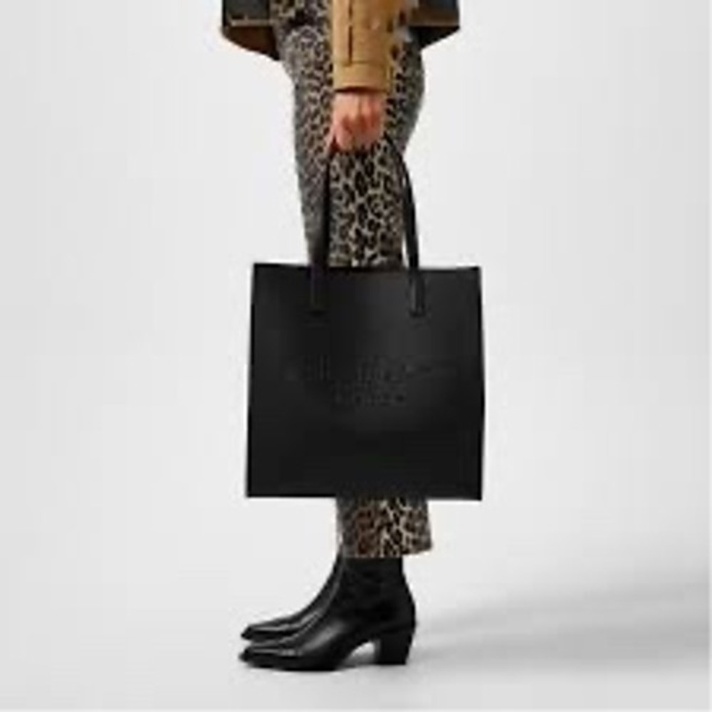NWT Ted Baker | Soocon Crosshatch Large Icon Bag Black Tote